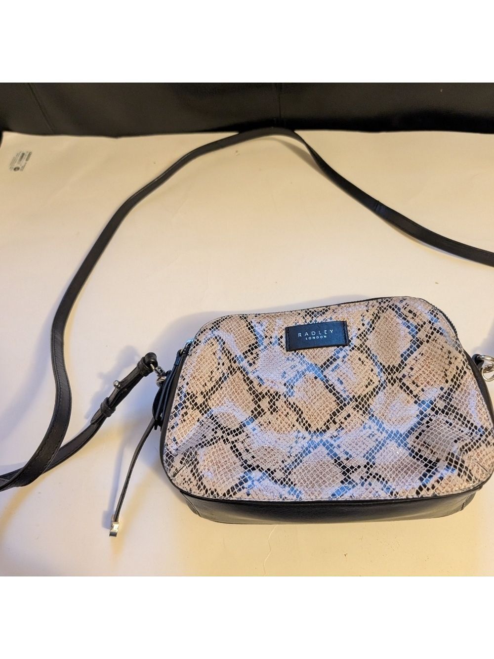 Radley London cross body bag reptile print in VGUC